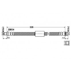 Przewód hamulcowy tylny elastyczny Opel Movano, Nissan Interstar, Renault Master