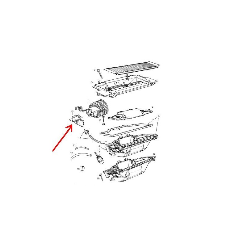 Opornik-rezystor dmuchawy nagrzewnicy Opel Astra F 94-02r,Vectra A,Calibra bez klimatyzacji (6-stykowy)