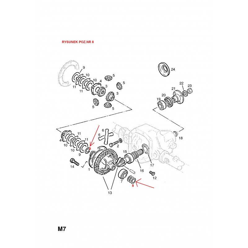 USZCZELNIACZ MECHANIZMU RÓŻNICOWEGO TYLNEGO MOSTU OPEL FRONTERA 2.0/2.4 03/92-10.98r  