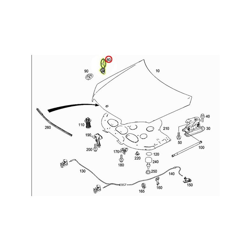 Emblemat - znaczek, LOGO, gwiazda, celownik maski przedniej silnika Mercedes C/E Klasa W204/W211/W212/W221/W222