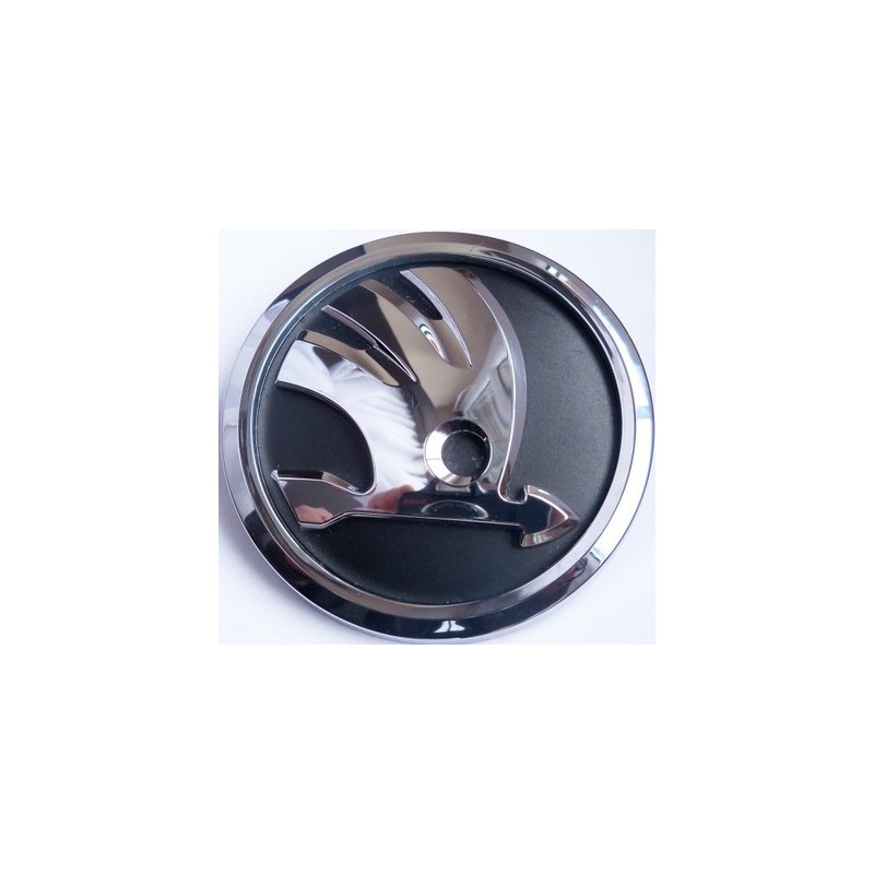 EMBLEMAT,Logo-Znak okrągły,czarno-srebrny SKODA n.typ Fabia II/III,Roomster,Octavia III