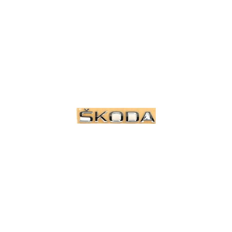 LOGO - Znak - EMBLEMAT tylnej pokrywy bagażnika, napis SKODA do Skody Fabia II/III,Octavia II/III,Superb,Yeti,Roomster nowy typ
