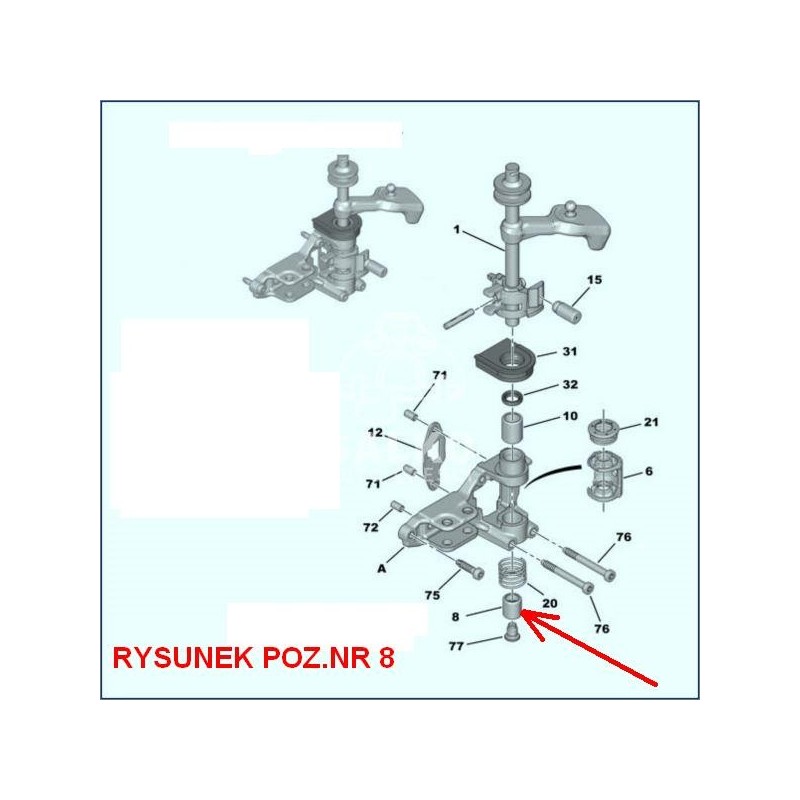 Łożysko DOLNE wybieraka biegów w skrzyni BE4 Citroen Jumper,Fiat Ducato,Peugeot Boxer